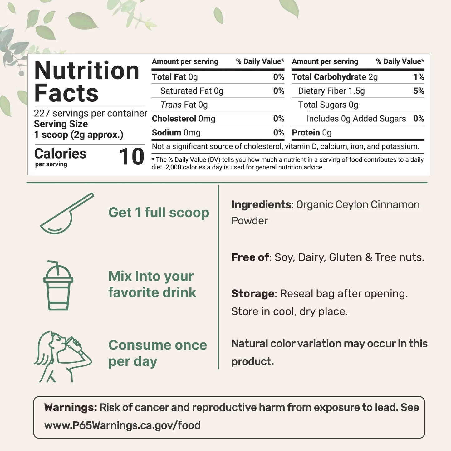 Organic Ceylon Cinnamon Powder